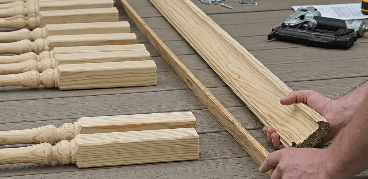 Handrail installation materials and wood components for stair rail work in West Palm Beach, FL